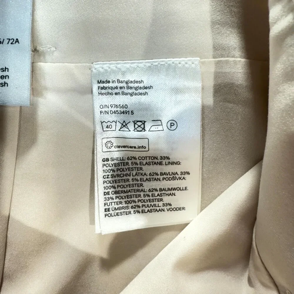 H&M‎ Cream Pencil Skirt Womens Size 8
